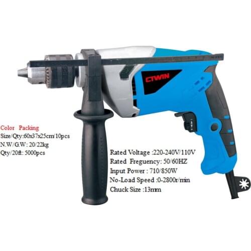 Impact Drill Power Tools Electric Drill 850W Power Industrial Reversing Speed Hand Drill Steel Structure Engineering Tools