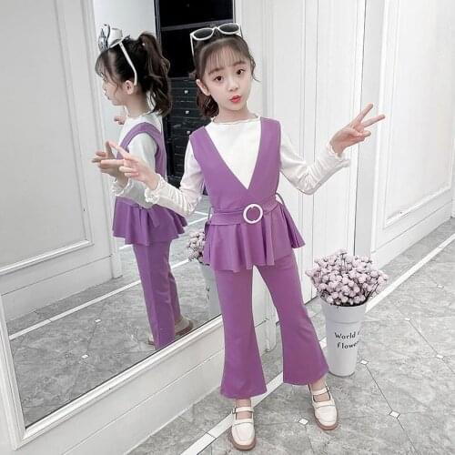 High Quality 2021 Spring Autumn Baby Girls Sleeveless Vest And Pants 2 Pieces Set Fashion Cute Kids Clothes Girls Clothing Sets