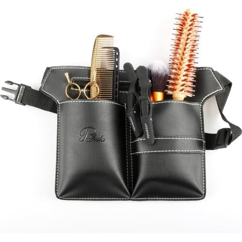 High Quality PU Leather Hairdressing Tools Bag Adjustable Salon Hairdresser Waist Bag Scissor Pouch Bag For Salon Styling Tools