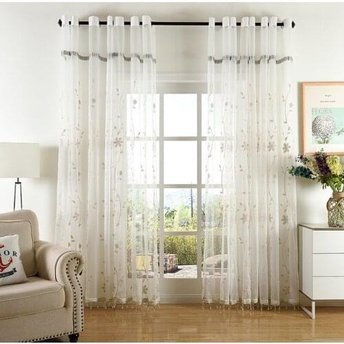 High level European and American style floral design embroidered curtains living rooms bed rooms screens tulle