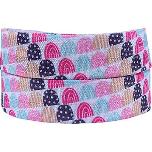 Colorful candy printed sweet Valentine foe fold over elastic