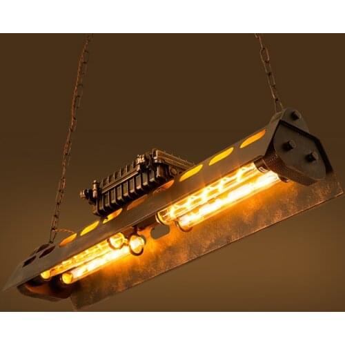 Loft Iron Pendant Light 4 Edison Bulbs. Nightclub Industrial Steampunk Metal Punk Lamp Vintage Retro Deco Lighting Fixture