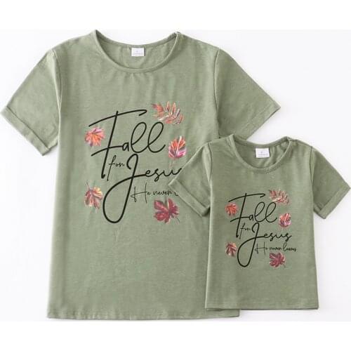 Girlymax Fall Y'all Baby Girls Mommy &me Boutique Olive Top T-shirts Children Clothes Kids Clothing Short Sleeve