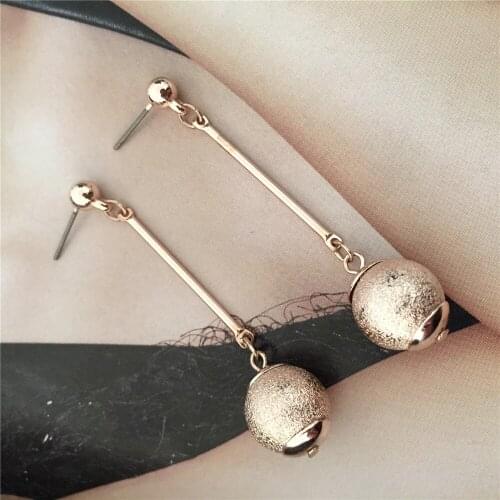 Vintage Gold Rosegold Rhodium Color Plating Disco Ball Bar Drop Earrings For Women Casual Elegant Chic Trendy Jewelry Accessory
