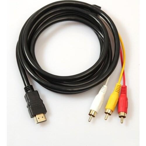 1.5M HDMI-compatible To 3 RCA Phono Red White Yellow Cable AV Audio Video Lead Universal