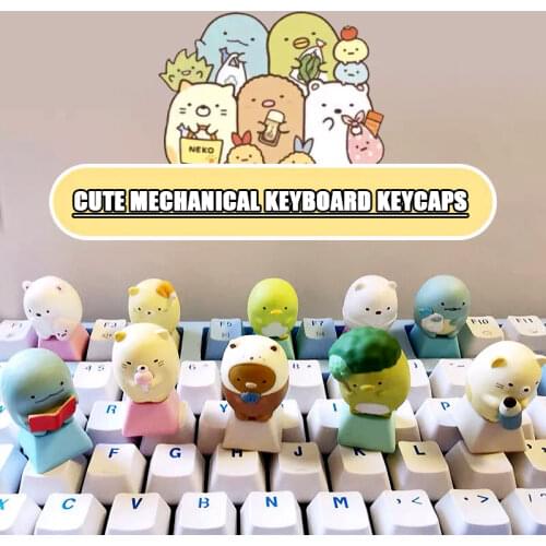 1pc Anime Gaming Keyboard Keycaps For Cherry MX switch Mechanical Keyboard White Keycaps DIY Cartoon Key Cap
