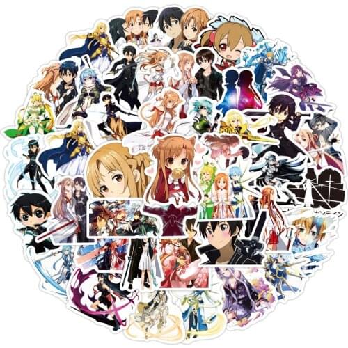 10/30/50PCS Anime Sword Art Online Cartoon Stickers DIY Phone Snowboard Laptop Luggage Fridge Guitar Kid Toy Waterproof Sticker