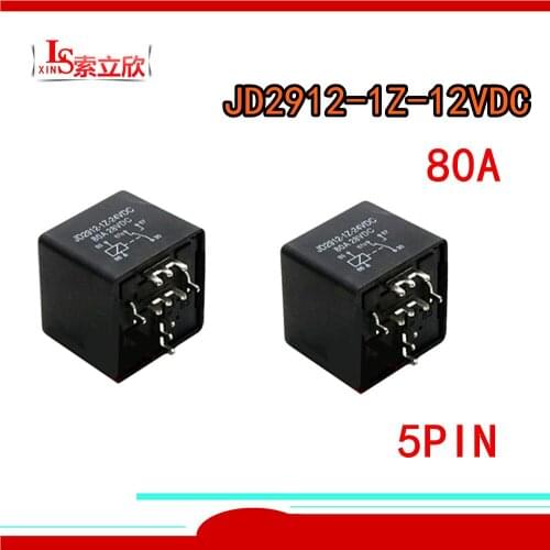 10PCS 100%Original New Automobile relay JD2912-1Z-12VDC JD2912-1Z-24VDC JD2912 1Z 12V 24V 80A 5PIN
