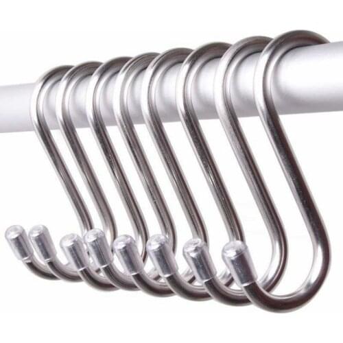 10 Pack 304 stainless steel Rubber head Heavy-Duty S Shaped Hooks Kitchen Pot Pan Hanger