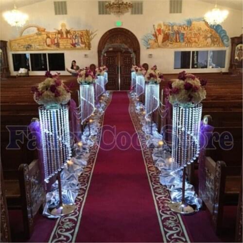 2018 lastest wedding pillar crystal road lead Wedding Centerpiece for party 10pcs/lot