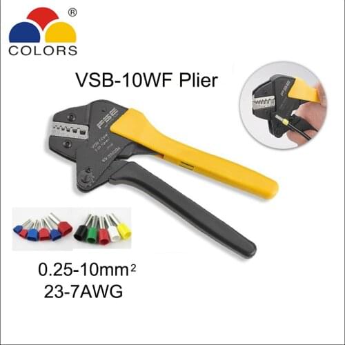 210mm ratchet crimping Mini crimping tools hand pliers VSB-10WF Non-insulated terminal 23-7AWG 0.25-10mm2 VSB-03B VSB-10A