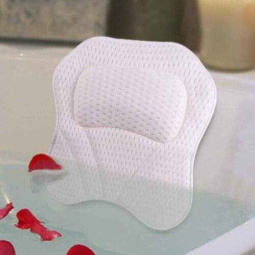 3D Mesh Bath Pillow for Spa Bathtub, Neck, Head and Shoulder Support, Soft Spa