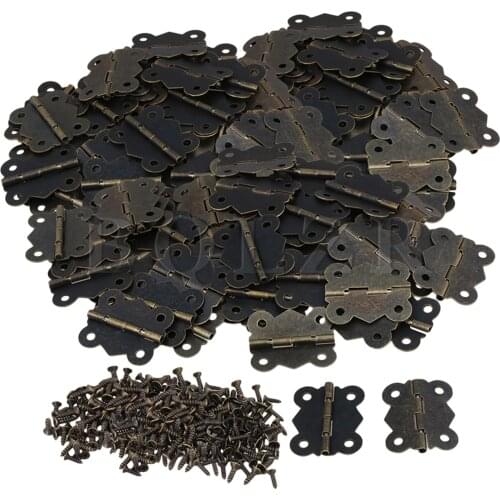 4cm Vintage Antique Bronze Butterfly Cabinet Door Cupboard Hinges Pack of 100 BQLZR