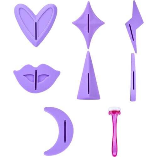 7Pcs Bikini Privates Shaving Stencil Set Female Pubic Hair Trimmer Shaver Sexy Secret Intimate Shaping Tools Hair Shaving