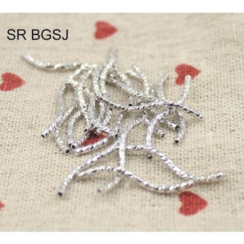 Free Shipping 1x25mm 20 Pcs 3 Colors Plated Brass Jewelry Accessories Craft Spacer Seed Bail Faceted Tube Beads