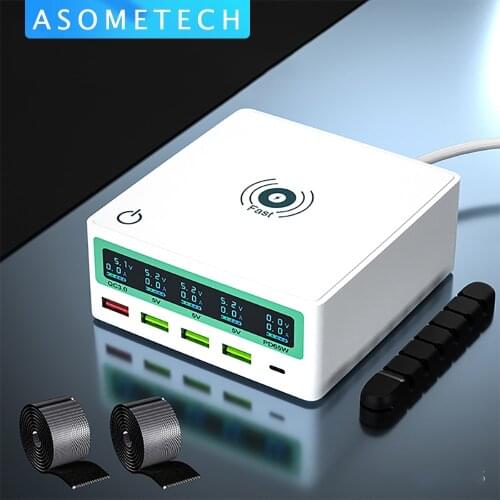 Wireless Chargers 65W USB C PD Charger for Laptop iPad iPhone 12 Samsung Tablet Charging Station Quick Charge 3.0 USB Charger