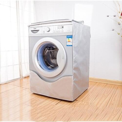 Front Loader Washing Machine Cover Dust Proof Jacket Protective Waterproof Dryer Polyester Silver Washing Machine Cover