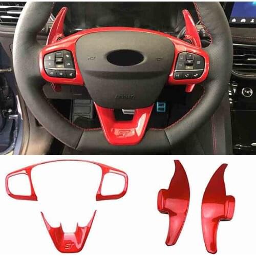Steering Wheel Button Frame Cover For Ford Focus Kuga Escape 2015~2020 Paddle Shifter Cover Sticker For Focus MK4 2019