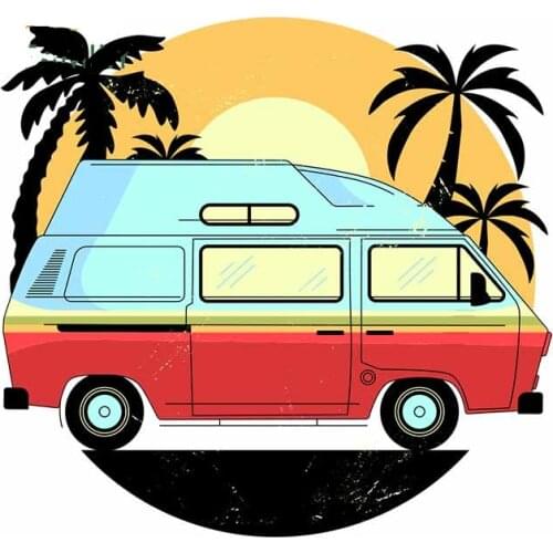Colored Camper Van Vinyl Car Stickers Fashion DIY Hip Hop Waterproof VAN RV Graffiti Interesting Motorhome Decals Kk13*11cm