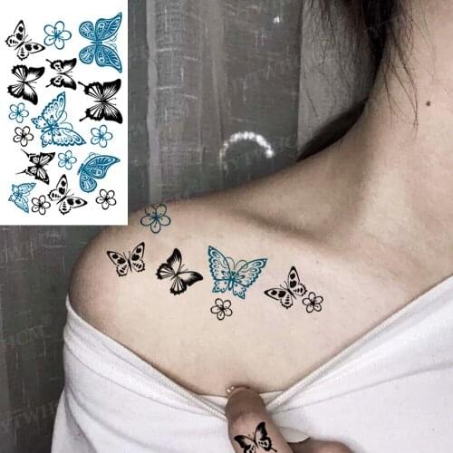Design Butterfly Waterproof Temporary Tattoo Sticker Feather Baby Lips Luminous Tattos Body Art Sexy Tatouage For Girl Women Men