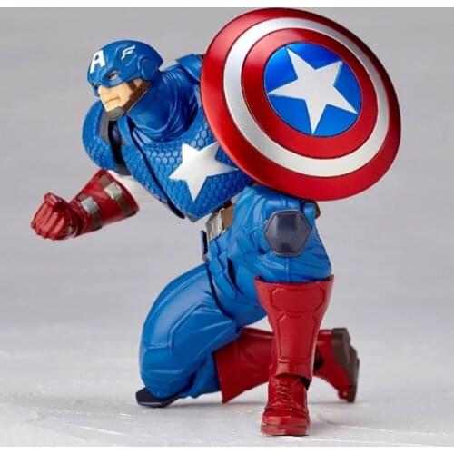 Action Figure Collection Figurine Toy Model Anime Mini Decoration PVC for Children Marvel Avengers Captain America 16cm Unisex