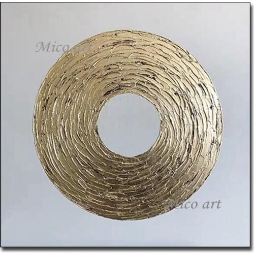 Latest Gold Textured Design Pure Hand Painted Foil Oil Painting Canvas Wall Decor Pictures Art Showpieces For Home Decoration