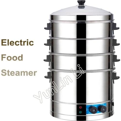 Commercial Electric Food Steamer Stainless Steel Multi-Functional Steaming Machine With Large Capacity & Time Seting Steamer