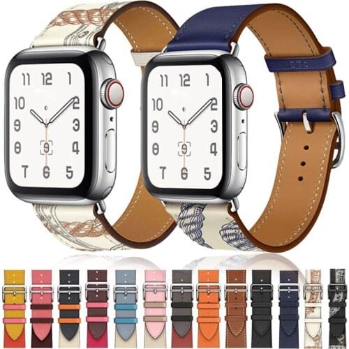 High Quality Leather Loop for IWatch 40mm 44mm Sports Band Single Tour Strap for Apple Watch 42mm 38mm Series SE 6 5 4 3 2 Belt