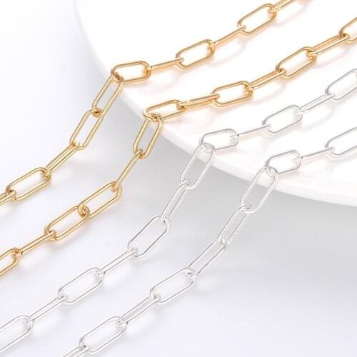 Silver Gold 7*17mm Iron In Copper Geometric Chain Handmade Jewelry Making Findings Component DIY Accessories 10m/roll Wholesale