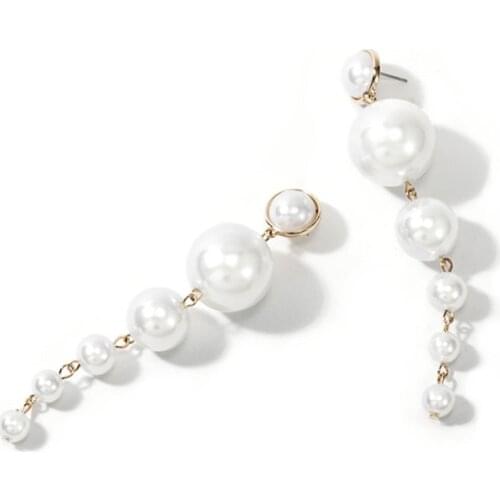 Fashion Personality Long Imitation Pearl Long Dangle Drop Earrings For Women Girl Simple Trendy Jewelry Gift