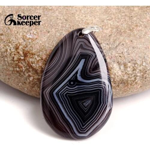 Natural Stripe Agates Pendant Water Drop Shaped Beads for Women Men DIY Chains Necklace Handmade Charm Jewelry BA959