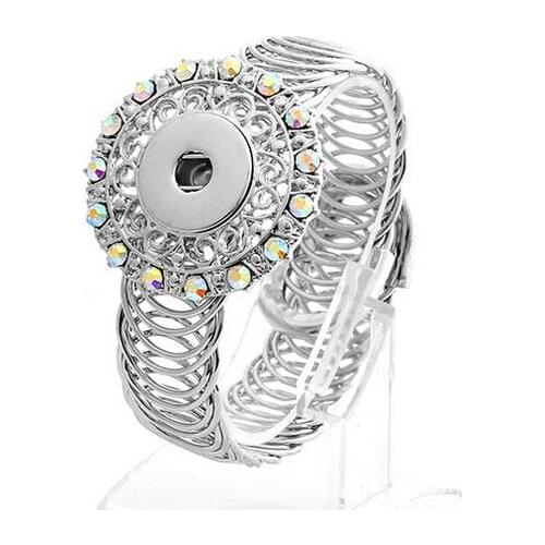 New 8 Colors Silver plated Snap Bracelet For Women Fit DIY 18mm Snap Jewelry Elastic Adjustment Snap Buttons Bracelet Jewelry