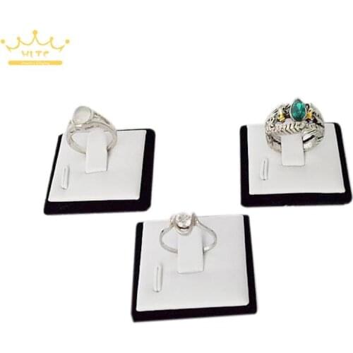 Organizer Portable Mannequin White Leather and Black Velvet Jewelry Sheet For Rings (3 pcs) Ring Display Rings Stand Holder Rack