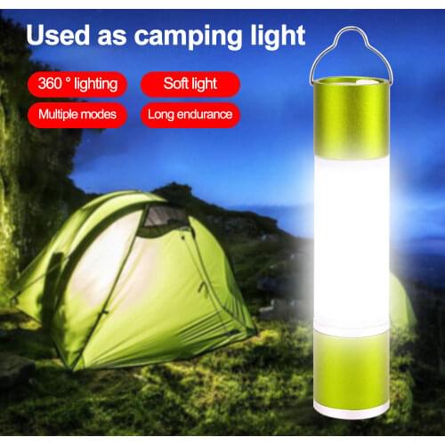 Portable T6 Led Hanging Tent Light USB Charging Camping Light Glare Zoomable Flashlight Lantern Work Emergency Lamp Power Bank