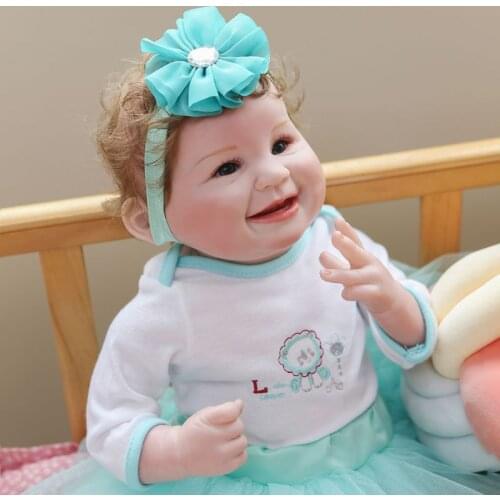 55cm Realistic Doll Toddler Babies Lifelike Smiling Princess Girl Toy Christmas 97BC