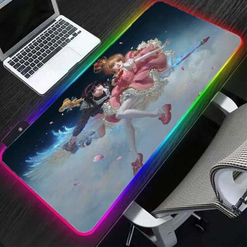 Rgb gamer xxl large mouse pad led luminous keyboard color desk mat large gaming accessory pads PC notebook desktop mousepad