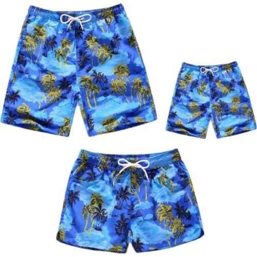 Family Matching Clothes Summer Dad Boy Shorts Beach Swimming Shorts Fast Dry Boys Board Shorts Swimwear Trunk Plus Size Teenager