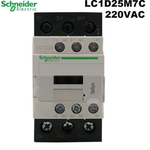 Schneider Electric LC1D25M7C Coil 220VAC 50/60Hz Contactor Relay 3P 25A Load 11KW-380V Standard LC1D Brand New Original Export