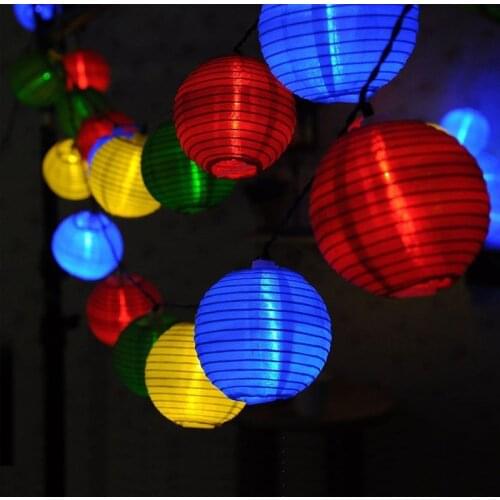 Solar Light LED Lantern String Lights Ball 10/20 LED Solar Garland Outdoor Fairy Lights Christmas Lighting for Garden Decoration