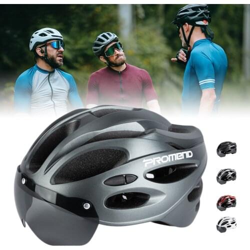 Cycling Helmet Ventilated Road Mountain Bike Helmet Washable Lining with Detachable Magnetic Goggles Outdoor Cycling Accessories