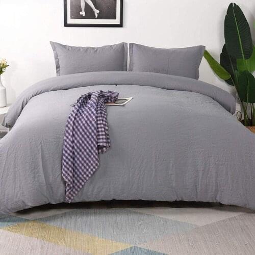 High Quality Luxury Bedding Sets Queen King Size Washed Microfiber 3pcs Duvet Cover with Pillowcase Solid Color Duvet Cover Set