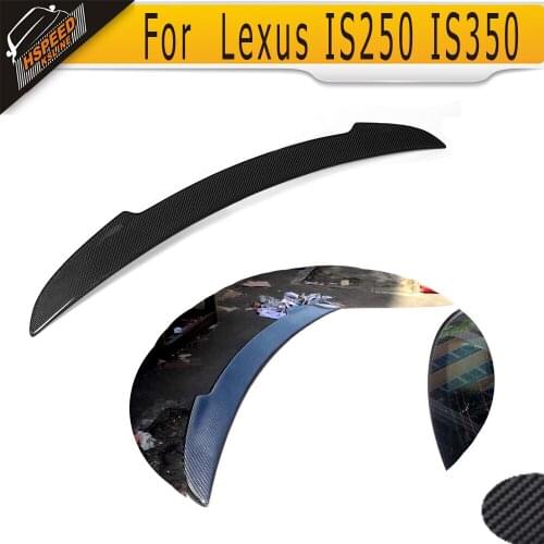 Carbon fiber rear trunk boot lip spoiler wings for Lexus IS250 IS350 2014UP