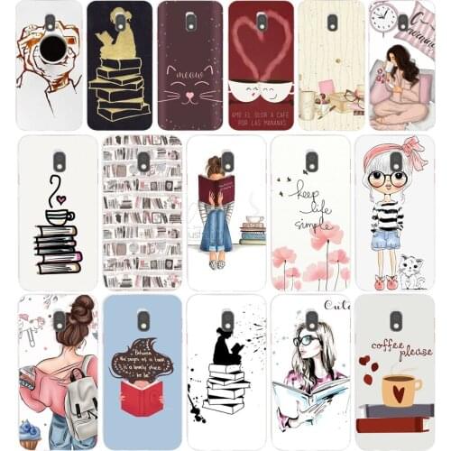 88AA Book Girl Heart Coffee gift Soft Silicone Tpu Cover phone Case for Samsung Galaxy J2 J4 Prime J6 Plus J7 2016 2017 case