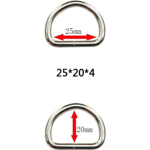 10pcs 1"(25mm) Non Welded Dee Rings Nickel Plated D-Ring Webbing (Thickness 4mm)