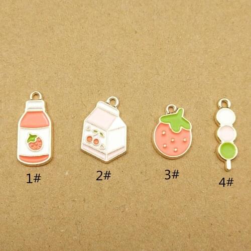 10pcs enamel charm fruit bottle for jewelry making fashion earring pendant necklace bracelet charms