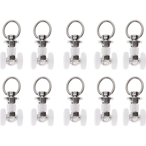 10 Pcs/pack Aluminum Alloy Curtain Hooks Rail Track Sliding Glider Silent Runner Curtain Clips Clamp Bracket Parts Curtain Glide