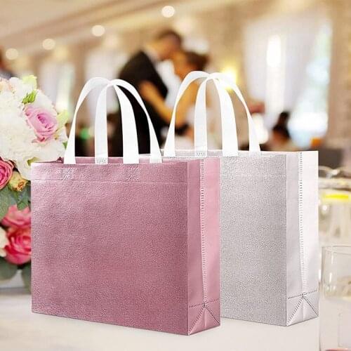 12 Pcs Gift Bags Christmas Shopping Tote Bag Present Bags Glossy Reusable Gift Bags For Party Wedding