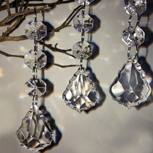 20pcs,Fashion 11cm(H) Acrylic Crystal Octagon beads Garland Strands For Wedding Cake topper Deocration,Christmas Tree Hanging