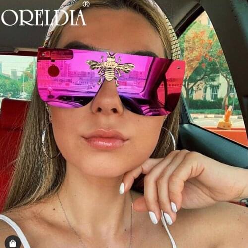 2021 Fashion Big Frames Sunglasses Women Brand Designer Bees Sun Glasses Lady Punk Colorful Shades Eyewear Eyeglasses UV400