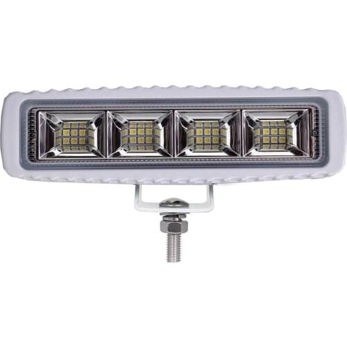 2x Led Boat Lights Bar Waterproof with White Housing, 36W Navigation Marine Deck Dock Lamps Flood Beam Ponton Fishing Truck SUV